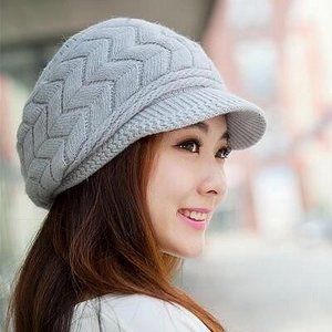Women's Girls Cute Fall Winter Cozy Fur Earflap Wool Snow Cap Beret Beanie Hat